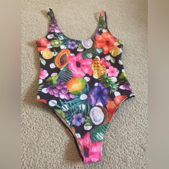 Colorful One-Piece Bathing Suit, Fruit One Piece Swimsuit for Women Swimwear - Picture 2 of 4